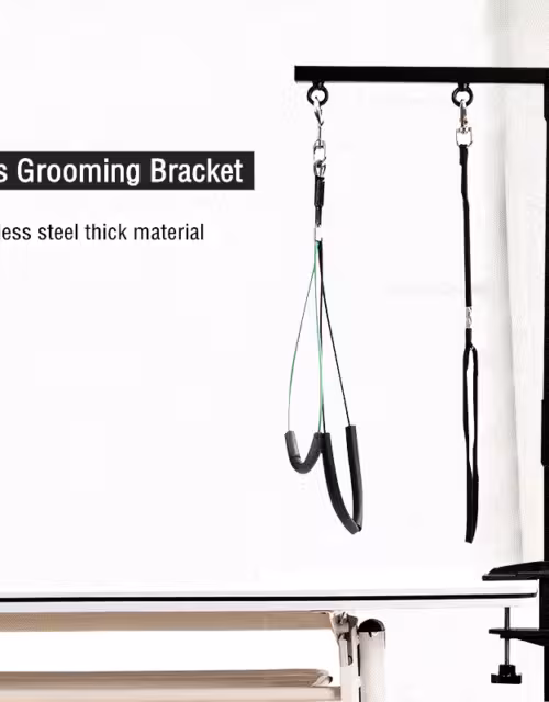 Pets Grooming Foldable Bracket with Sling Adjustable Steel Suspender Grooming Table Arm Support Dog Cat Holder for Bath Desk